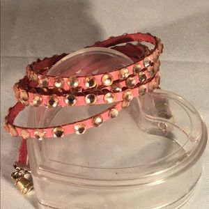 Swarovski crystal wrap bracelet in pale pink